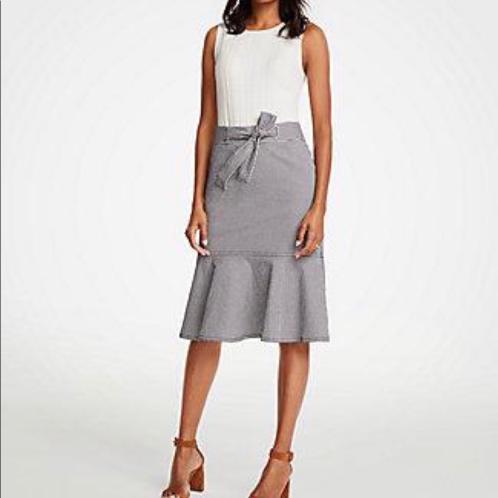 Ann Taylor Seersucker Flounce Skirt